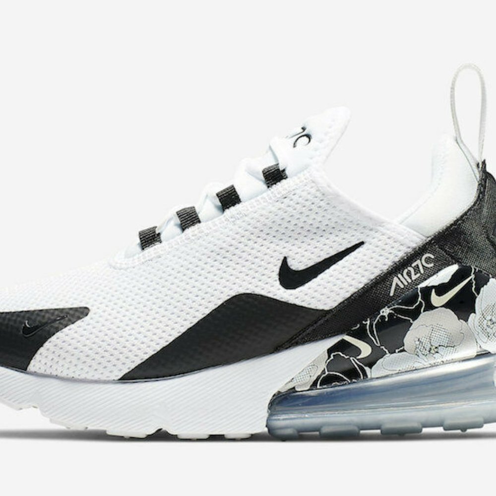 Nike Women Air Max 270 White Black Floral Print Running Shoes AR0499-100 RARE - Picture 11 of 12
